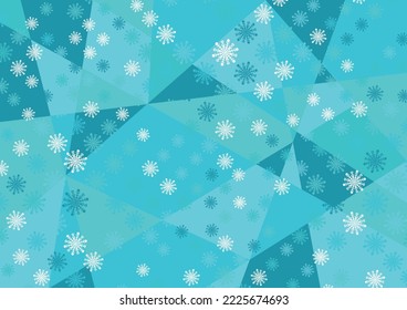 Abstract Background, polka dot Snowflakes, on a triangular pattern, vector illustration. for flyers, posters, prints, decorations, cards, and graphics.