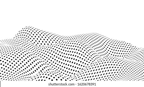 Abstract background, polka dot texture design, modern wavy pattern with circles, vector illustration