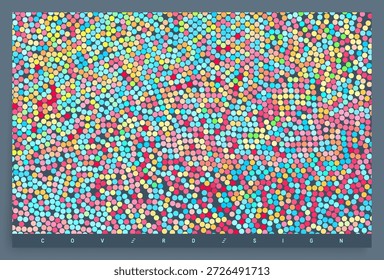 Antecedentes Abstractas. Patrón de lunares. Muchos círculos diferentes ordenados al azar. Ilustración para portada, tarjeta, postal, diseño de interiores, decoración o impresión.