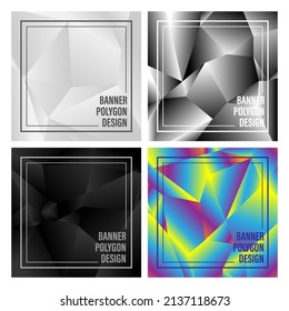 abstract background polygon btexture, 3d glass reflaction, banner layout vector fractal design 