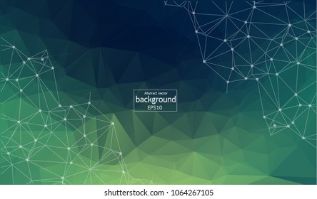 Abstract background polygonal. Bright green digital illustration with triangles.