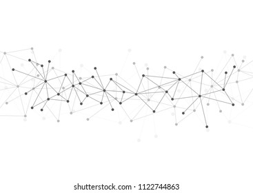 Abstract background polygonal with dots and lines. Vector network and connecting concept.