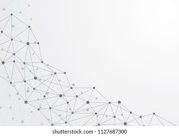 Abstract background polygonal with dots and lines. Vector social network and connecting concept.