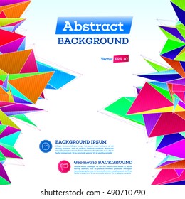 Abstract background. Polygonal geometric banners for modern design. Abstract vector modern flyer. Brochure design templates with colorful geometric triangular background
