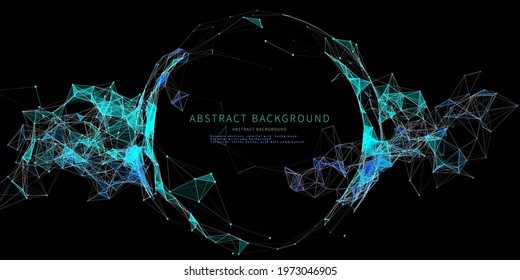 Abstract background with polygonal grid with spherical form. Artificial intelligence. Big data. Business, technology and science futuristic visualization.