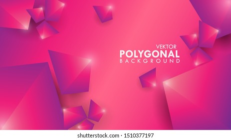 Abstract background polygonal purple with light_EPS 10
