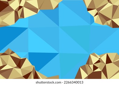 Abstract background with polygonal shapes frame ornament. Lowpoly background with text space. 