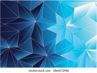 Abstract background with polygonal stars. Sky of the Christmas stars.