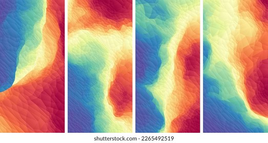 Abstract background with polygonal structure. Wavy grid background. Mosaic. Creased texture. 3D vector illustration for brochure, poster, presentation, flyer or banner.