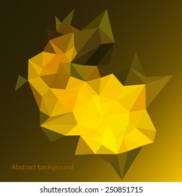 Abstract background. Polygonal style. The design of triangles khaki