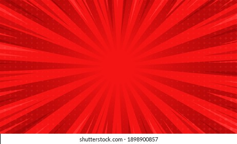 Abstract Background Pop Art Comic Scattered light rays Zoom with halftone square. Vector Illustration.