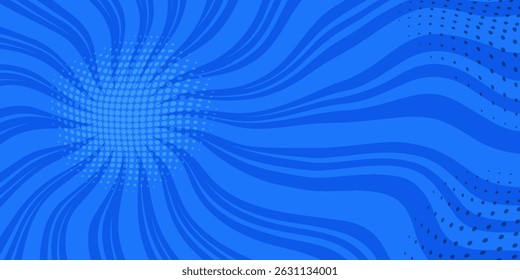 Abstract Background Pop Art Comic Scattered light rays Zoom with halftone square. Vector Illustration.