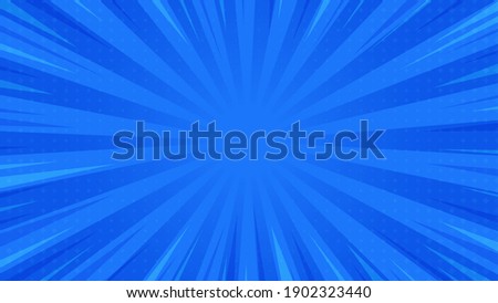 Abstract Background Pop Art Comic Scattered light rays Zoom with halftone square. Vector Illustration.