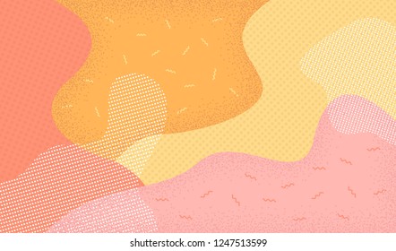 Abstract background in pop art style. Memphis 80s-90s style. Vector illustration colorful spotty pattern.