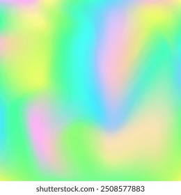 Resumo do histórico. Convite Multicolorido Pop. Gradiente holográfico. Imagem Neon. Textura Do Holograma. Fluido Metálico. Gradiente de desfoque psicodélico. Luz suave. Fundo abstrato azul