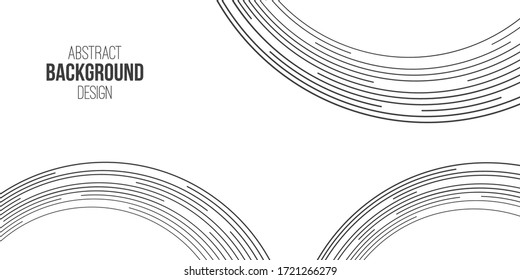 Abstract background, poster, banner. Composition of smooth rounded lines. Trendy design. Vector monochrome illustration.