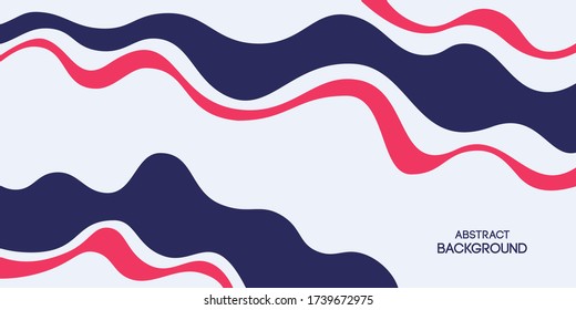 Resumen de fondo, afiche, cartel. Composición de formas amorfas, formas líquidas rojas y azules, líneas. Ilustración de color vectorial en estilo plano.