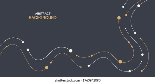 Abstract background, poster, banner. Composition of amorphous forms, dynamic waves, lines and dots. Vector color illustration in flat style.