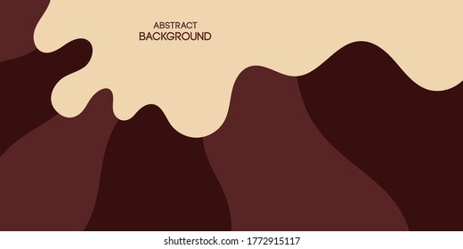 Abstrakter Hintergrund, Poster, Banner. Zusammensetzung amorpher Formen, flüssig-braun und beige Formen. Vektorfarbige Illustration im Flachstil.