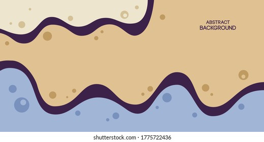 Abstract background, poster, banner. Composition of amorphous forms, liquid shapes, circles or bubbles. Vector color illustration in flat style.