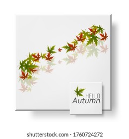 
Abstract background, poster design with autumn leaves.Vector frame with shadow. Hello  Autumn