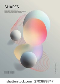 Abstract background poster in dynamic style design with fluid color gradient elements