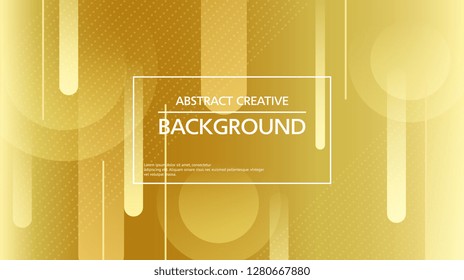 Afiche de fondo abstracto con formas simples. Diseño de fondo dorado para la presentación.