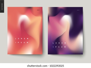 Afiches de fondo abstractos establecidos - formas líquidas onduladas para el estilo de marca, cubiertas y fondo
