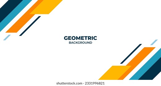 Abstract background for presentation with business concept and yellow blue geometric shapes. Vector illustration