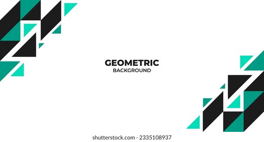 Abstract background for presentation with business concept and green black geometric shapes. Vector illustration
