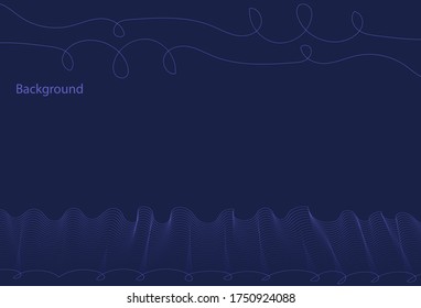 Abstract background for presentation. Curved grid and lines indicate diverse movement