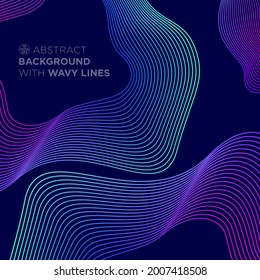 Abstract background for presentation. Wavy shapes from lines. Geometric, vector ornament. Pattern can use for posters, packaging and label.
