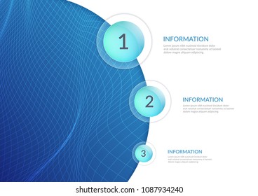 Abstract background for presentations and infographics. Numbered order of actions. Distortion of space.