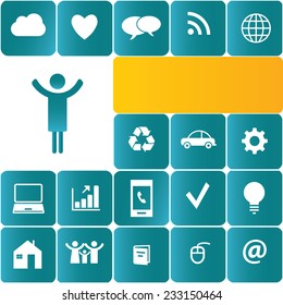 Abstract background presented as icons social network
