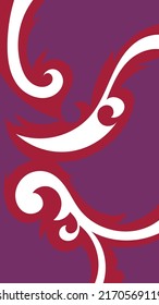 Abstrakter Hintergrund auf traditionellem, lockigen und wirbelnden Batik-Muster, Vektorgrafik