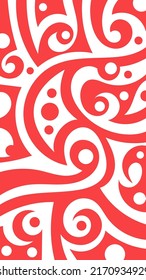 Abstract background presented in traditional curly and swirling batik pattern vector