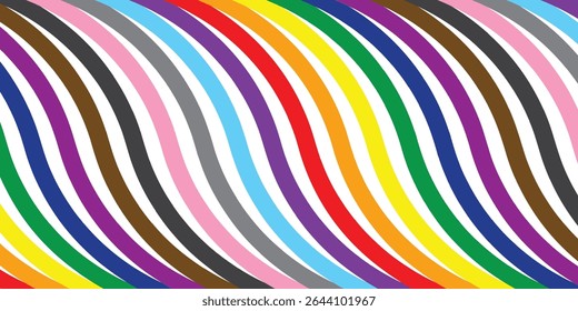 Resumo da faixa de celebração do mês do Orgulho, June LGBTQ. Modelo para cartaz, cartão de saudação, banner, fundo, papel de parede, padrão, gráfico e impressão.
