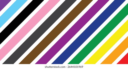 Resumo da faixa de celebração do mês do Orgulho, June LGBTQ. Modelo para cartaz, cartão de saudação, banner, fundo, papel de parede, padrão, gráfico e impressão.