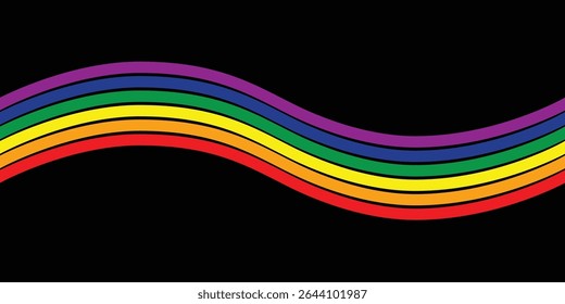 Resumo da faixa de celebração do mês do Orgulho, June LGBTQ. Modelo para cartaz, cartão de saudação, banner, fundo, papel de parede, padrão, gráfico e impressão.