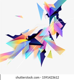 Abstract background  of primitive geometric shapes. Colorful design.