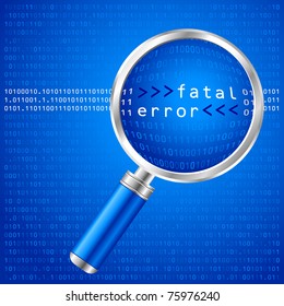 Abstract background with program code and mistake.