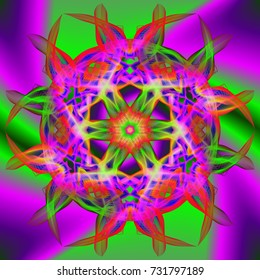an abstract background with psychedelic colored sign in the middle. vector illustration