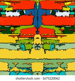 Abstract background. Psychedelic fractal, texture of brush strokes of colored paint of blurred lines and spots of different shapes and sizes