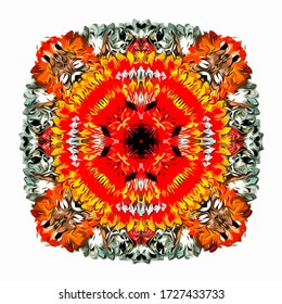 Antecedentes abstractos. fractal psicodélico, textura de pinceladas de pinturas de colores de líneas borrosas y manchas de diferentes formas y tamaños