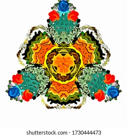 Abstract background. Psychedelic fractal, texture of brush strokes of colored paint of blurred lines and spots of different shapes and sizes