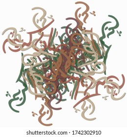 Antecedentes abstractos. fractal psicodélico, textura de pinceladas de pinturas de colores de líneas borrosas y manchas de diferentes formas y tamaños