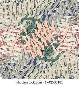 Abstract background. Psychedelic fractal, texture of brush strokes of colored paint of blurred lines and spots of different shapes and sizes