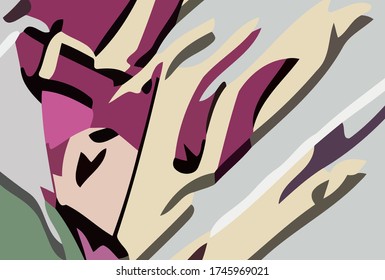 Abstract background. Psychedelic fractal, texture of brush strokes of colored paint of blurred lines and spots of different shapes and sizes