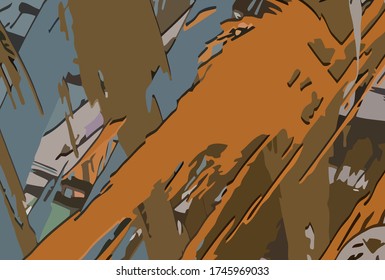 Abstract background. Psychedelic fractal, texture of brush strokes of colored paint of blurred lines and spots of different shapes and sizes