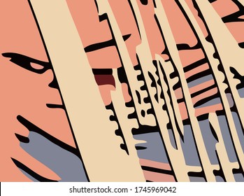 Abstract background. Psychedelic fractal, texture of brush strokes of colored paint of blurred lines and spots of different shapes and sizes